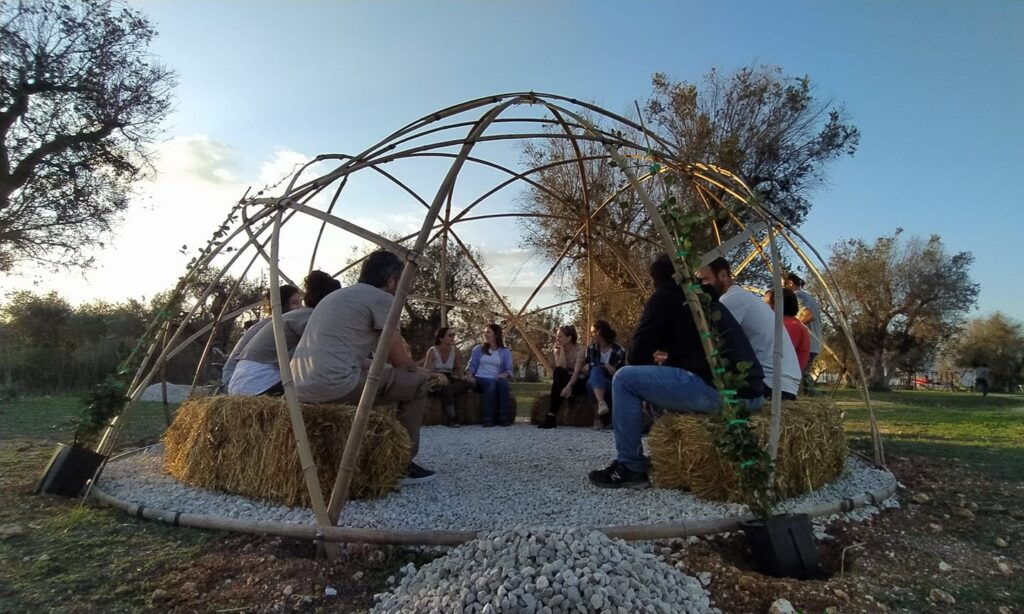 la star dome, ovvero una cupola geodetica realizzata in bambù.