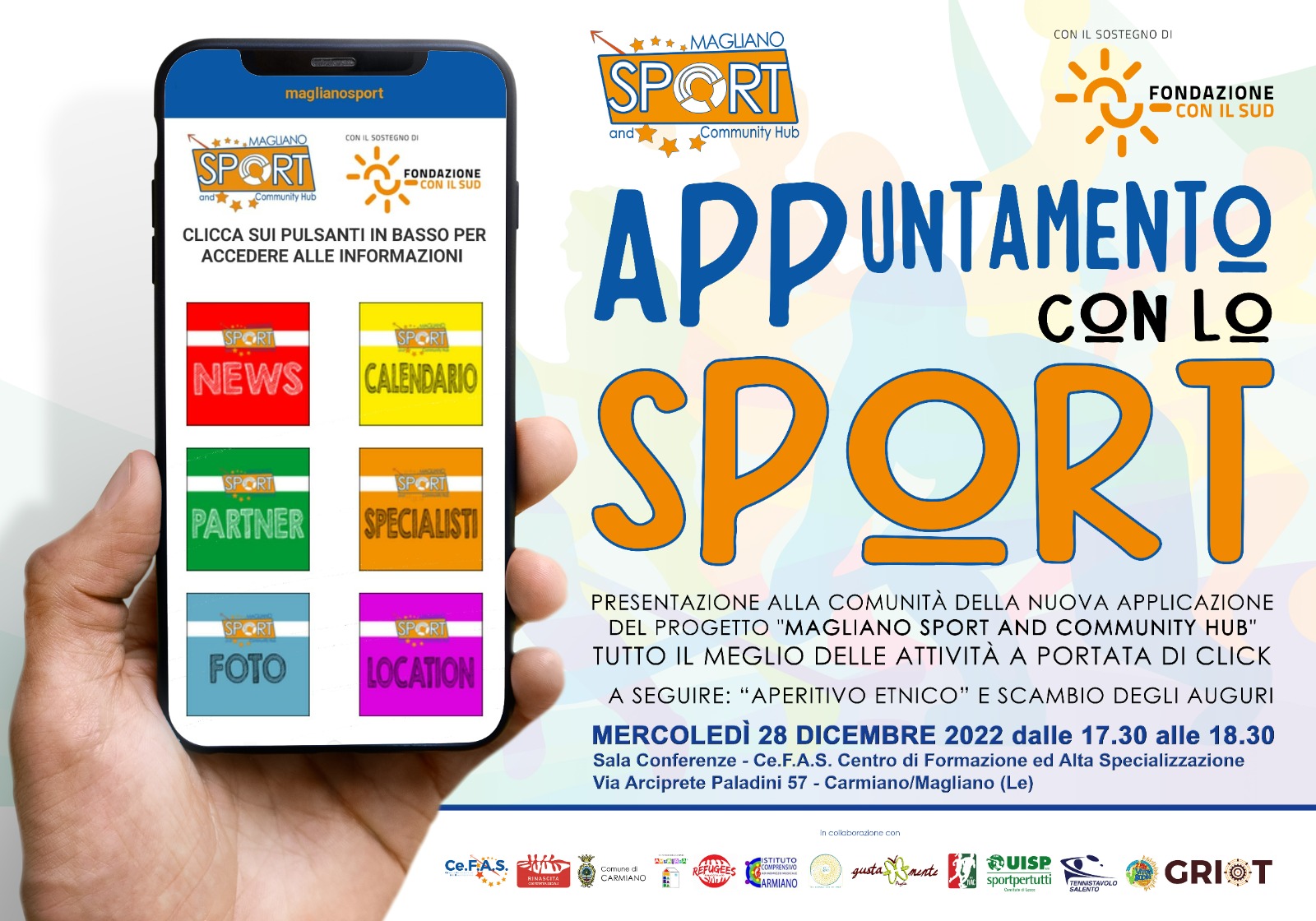 l’evento di presentazione della nuovissima App dal titolo “APPuntamento con lo Sport”
