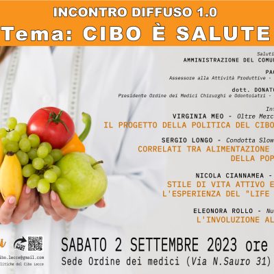 CIBO E’ SALUTE – primo incontro diffuso prog. CIBO COMUNE